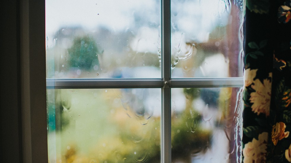 window curtain in winter